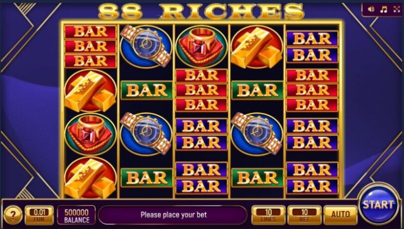 Оформление игрового автомата 88 Riches